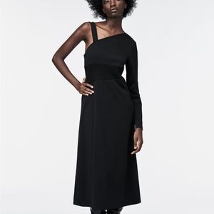 Zara black asymmetric dress